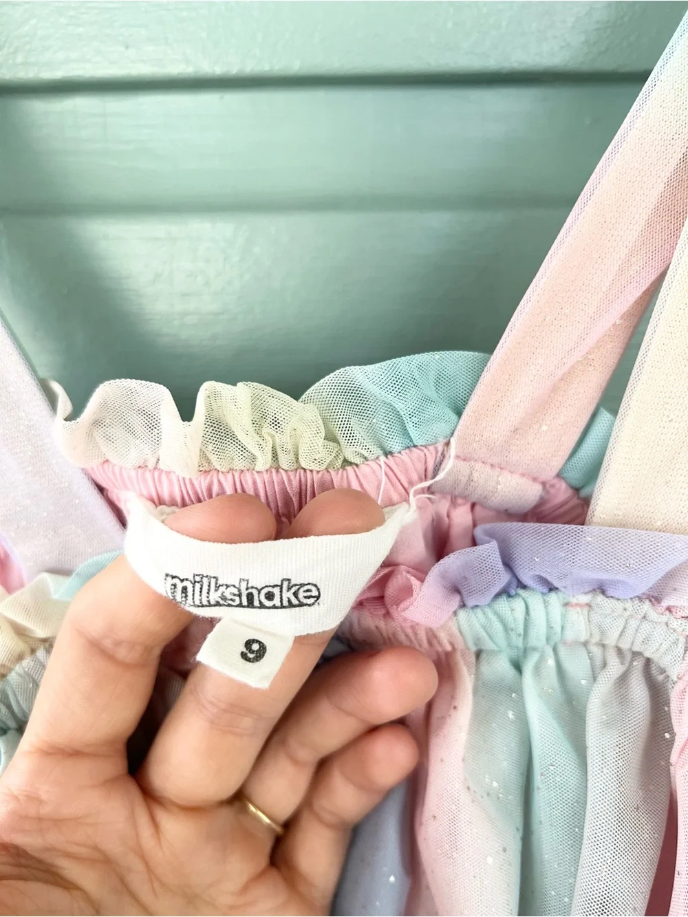 Milkshake rainbow girls dress tiered sherbert soft girl kids size 9